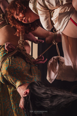 Kinbaku Photography two girls family ties