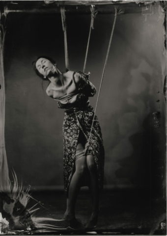 WetPlate Photography, Analog, Kinbaku, Shibari, Woman tied