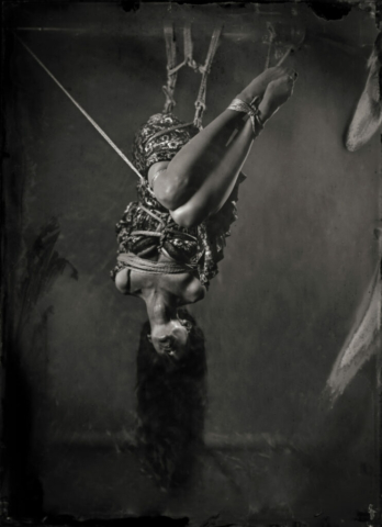 WetPlate Photography, Analog, Kinbaku, Shibari, Woman tied