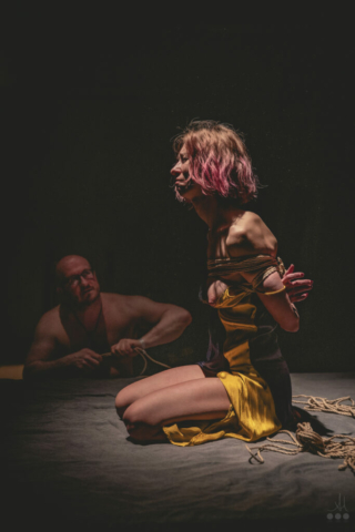 Shibari Kinbaku Session with a beautiful, pink Hair Woman