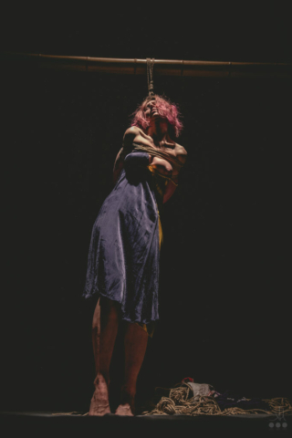 Shibari Kinbaku Session with a beautiful, pink Hair Woman